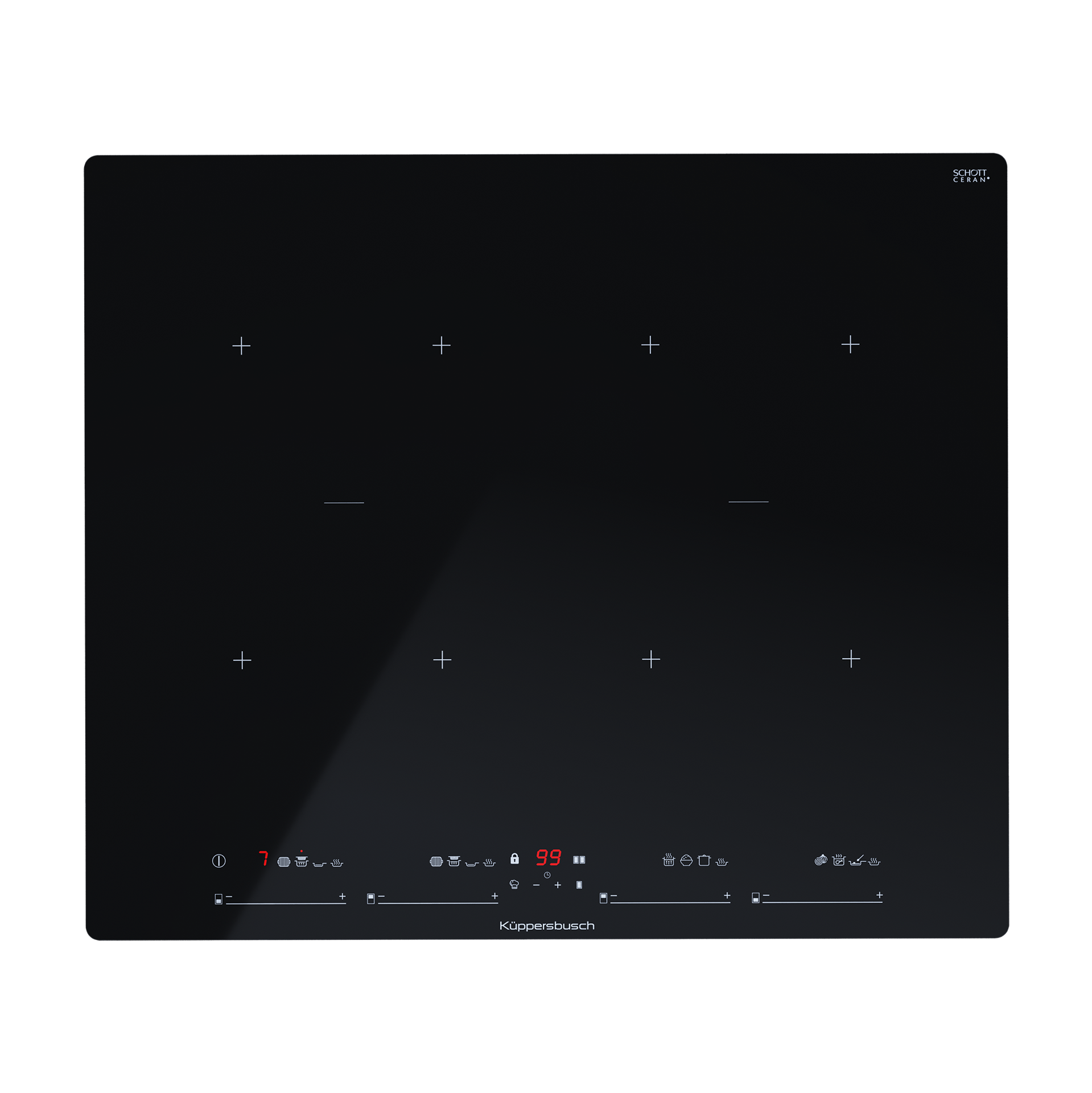 KI6880.1SR Kochfeld, 60 cm, 6 Induktionzonen, 3 Flexzonen, glideControl+, 10 Sonderfkt
