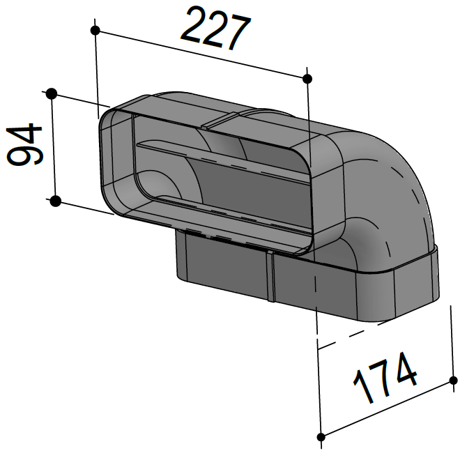 berbel Flachrohre System 90°-Bogen, senkrecht
