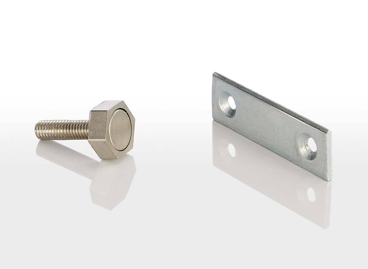 Türmagnet 15 mm mit Haftblech rechteckig