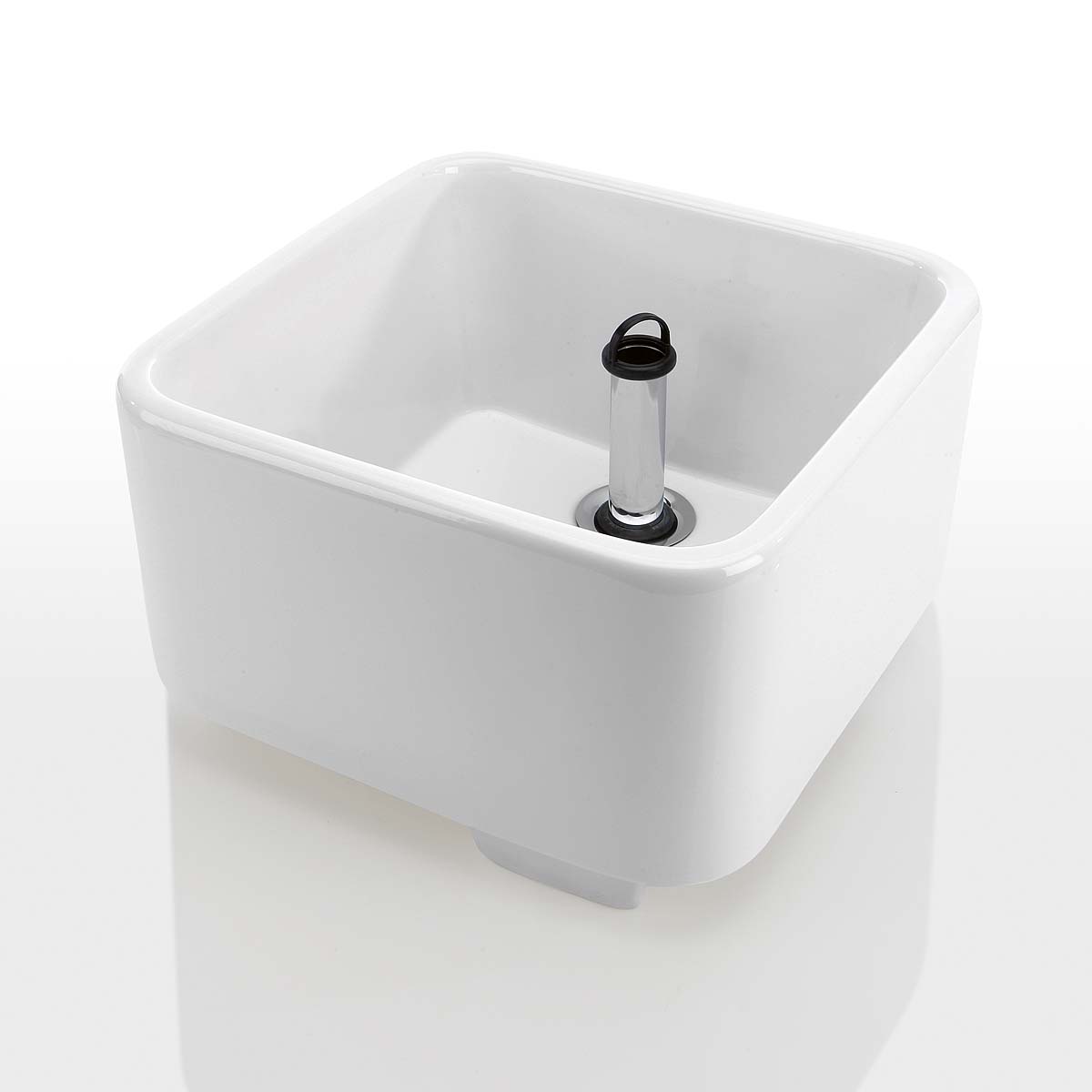 Fußbecken aus Sanitärkeramik weiß, eckig