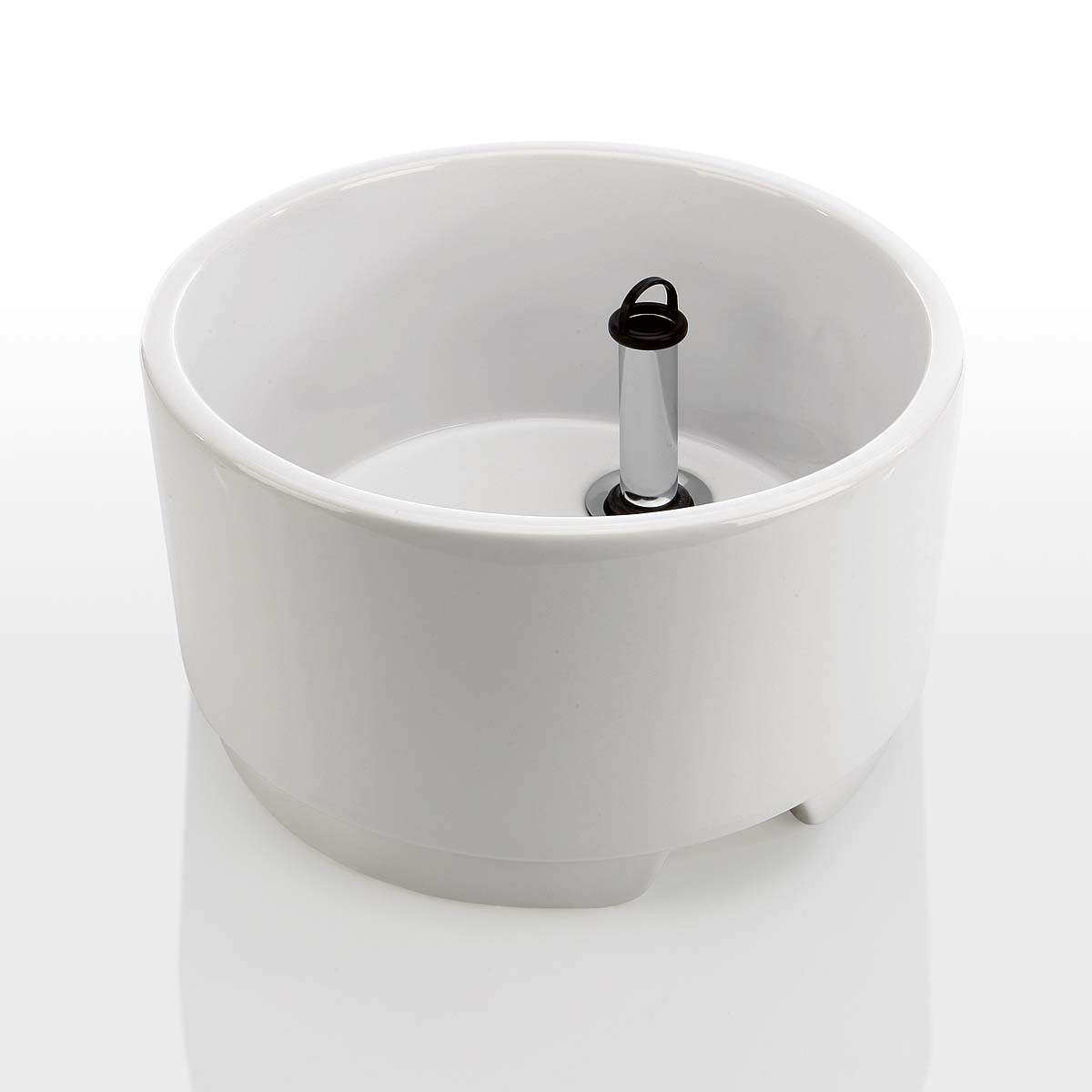 Fußbecken aus Sanitärkeramik weiß, rund