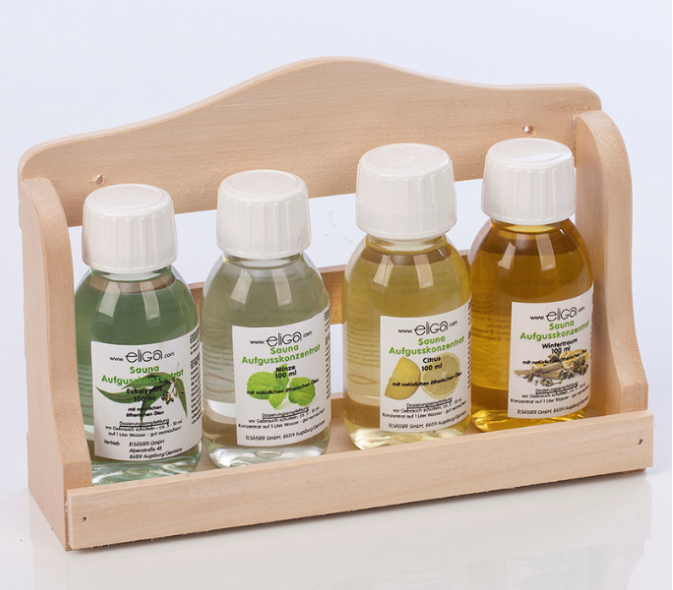 Aufguss-Wandbord Holz 4x30 ml