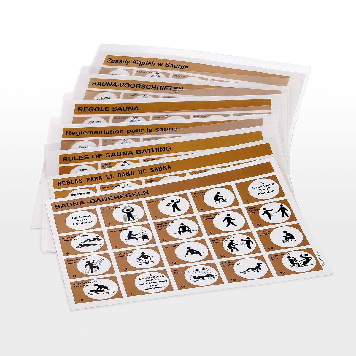 Baderegeltafel für Sauna deutsch