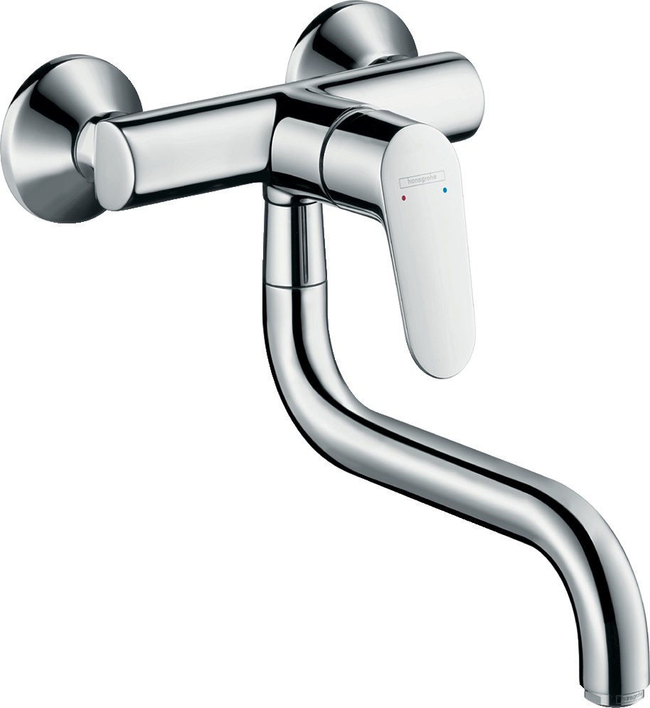 hansgrohe Focus M41 Einhebel-Küchenmischer, Wandmontage Lowspout, 1jet