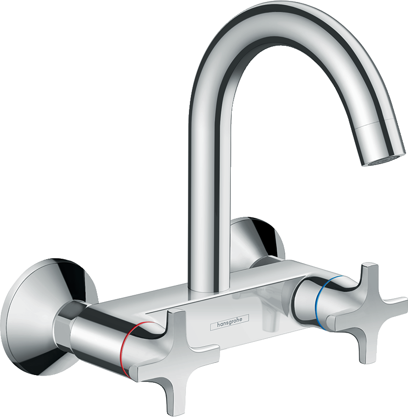 hansgrohe Logis M32 2-Griff Küchenmischer, Wandmontage Highspout, 1jet