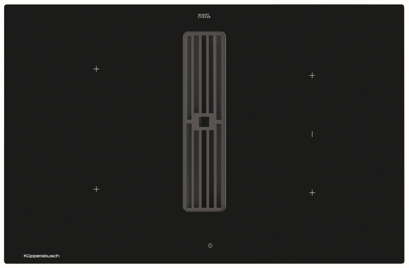 Küppersbusch KMI8560.0SR 80cm Basic Muldenlüftung inkl. Motor, Glas Schwarz, rahmenlos
