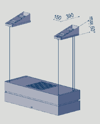 berbel Winkelverstellbare Deckenkonsolen zur Befestigung an schrägen Decken