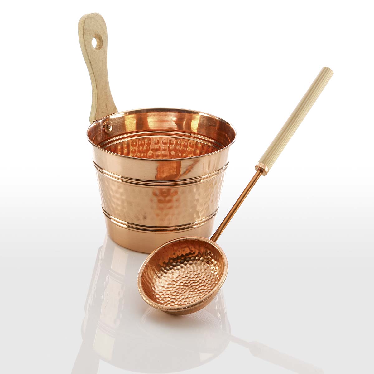 Aufgusseimer 4 ltr. aus Kupfer mit Holzgriff
