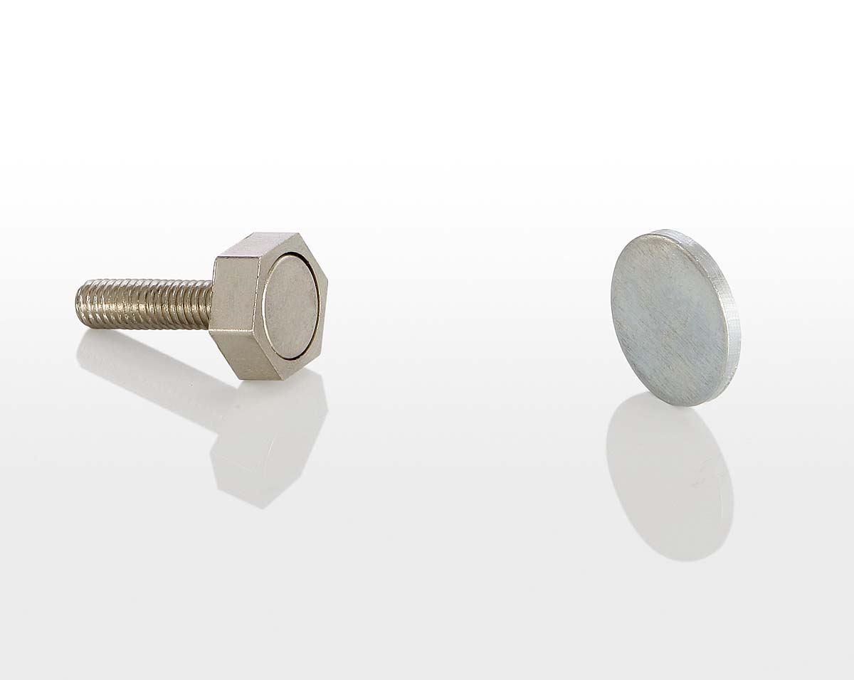 Türmagnet 15 mm mit Haftblech zum Aufkleben