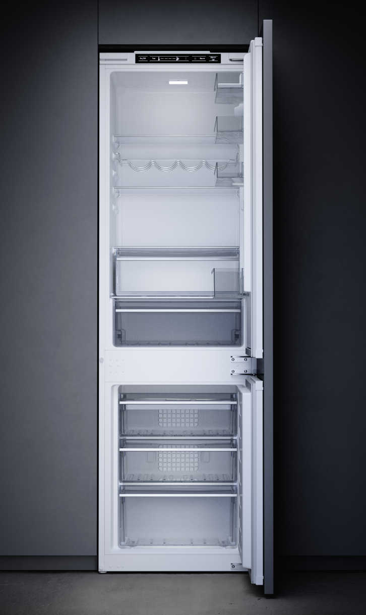 FKG8340.0i Einbau-Kühl-Gefrierkombi, 178cm Nische, Elektr. Steuerung, EEK E, 193+78 Liter, Schlepptü