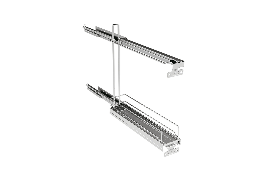 Naber VS SUB Slim Backblechhalter, Etagenauszug, silber